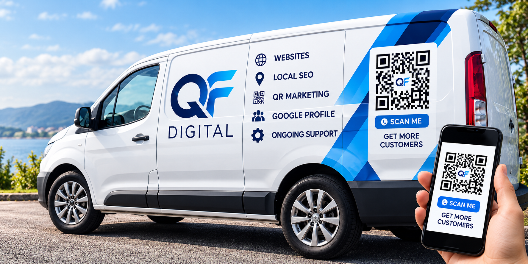 QF Digital vehicle QR marketing example